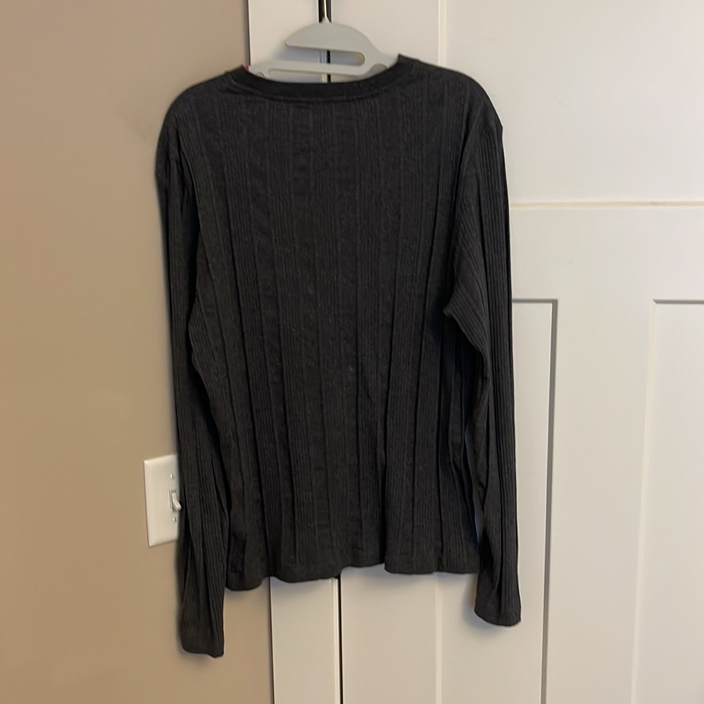 Versace Collection Dark Grey Snap Button Ribbed L… - image 6